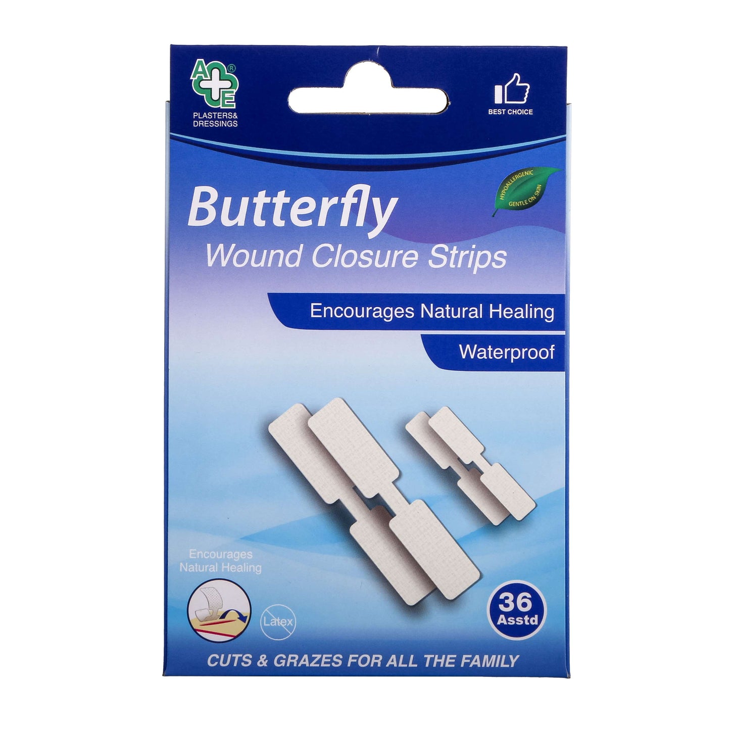A&E Butterfly Wound Closure Strips (36 Pack)