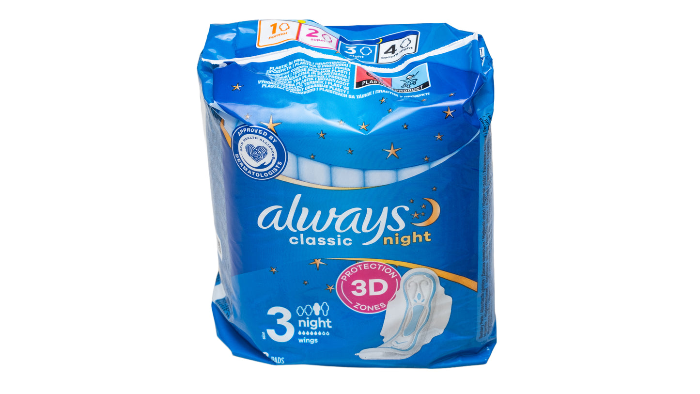 Always Classic Night Sanitary Towels (8 Pack)