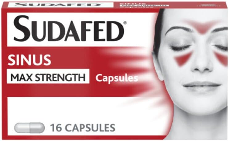 Sudafed Sinus Max Strength Capsules - 16 Capsules