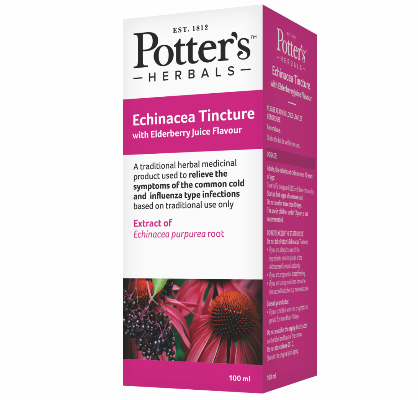 Potter's Herbal Echinacea Tincture with Elderberry Juice Flavour (100ml) - The Medicine Cupboard