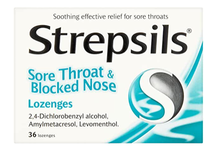 Strepsils Sore Throat & Blocked Nose Lozenges (36 Loz) - The Medicine Cupboard