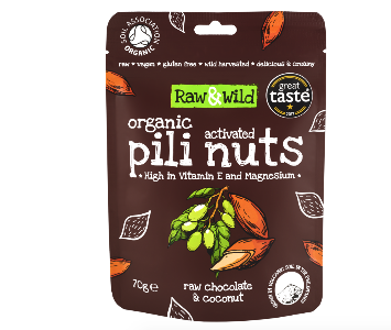 Raw & Wild Organic Pili Nuts - Chocolate & Coconut (70g) - The Medicine Cupboard